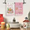 Artoid Mode Pink Gingerbread Sweet Candy Cane Christmas Kitchen Towels Dish Towels, 18×26 Inch Farmhouse Holiday Winter Decoration Cleaning Set of 4(Pink)