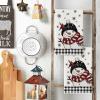 Artoid Mode Red Buffalo Plaid Bird Snowman Winter Kitchen Towels Dish Towels, 18×26 Inch Farmhouse Snowflakes Decoration Cleaning Set of 2(Blck/Red)