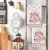 Artoid Mode Red Buffalo Plaid Bird Snowman Winter Kitchen Towels Dish Towels, 18×26 Inch Farmhouse Snowflakes Decoration Cleaning Set of 2(Pink)