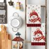 Artoid Mode Red Buffalo Plaid Bird Snowman Winter Kitchen Towels Dish Towels, 18×26 Inch Farmhouse Snowflakes Decoration Cleaning Set of 2(Red)