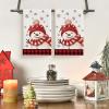 Artoid Mode Red Buffalo Plaid Bird Snowman Winter Kitchen Towels Dish Towels, 18×26 Inch Farmhouse Snowflakes Decoration Cleaning Set of 2(Red)