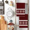 Artoid Mode Red Buffalo Plaid Snowflake Winter Kitchen Towels Dish Towels, 18×26 Inch Farmhouse Holiday Decoration Cleaning Set of 2
