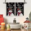 Artoid Mode Red Snowman Let It Snow Winter Kitchen Towels Dish Towels, 18×26 Inch Seasonal Christmas Decoration Hand Towels Set of 2(Black)