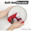 Artoid Mode Red Snowman Let It Snow Winter Kitchen Towels Dish Towels, 18×26 Inch Seasonal Christmas Decoration Hand Towels Set of 2(Red)