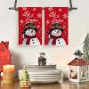Artoid Mode Red Snowman Let It Snow Winter Kitchen Towels Dish Towels, 18×26 Inch Seasonal Christmas Decoration Hand Towels Set of 2(Red)