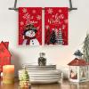 Artoid Mode Red Snowman Let It Snow Xmas Trees Hello Winter Kitchen Towels Dish Towels, 18×26 Inch Daily Seasonal Christmas Decoration Hand Towels Set of 2(Red)