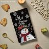 Artoid Mode Red Snowman Let It Snow Xmas Trees Hello Winter Kitchen Towels Dish Towels, 18×26 Inch Daily Seasonal Christmas Decoration Hand Towels Set of 2(Black)