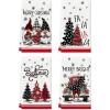 Artoid Mode Gnome Truck Merry Christmas Kitchen Towels Dish Towels, 18×26 Inch Holiday Believe Xmas Tree Winter Decoration Hand Towels Set of 4