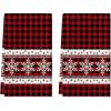 Artoid Mode Red Buffalo Plaid Snowflake Winter Kitchen Towels Dish Towels, 18×26 Inch Farmhouse Holiday Decoration Cleaning Set of 2
