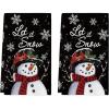 Artoid Mode Red Snowman Let It Snow Winter Kitchen Towels Dish Towels, 18×26 Inch Seasonal Christmas Decoration Hand Towels Set of 2(Black)