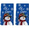 Artoid Mode Red Snowman Let It Snow Winter Kitchen Towels Dish Towels, 18×26 Inch Seasonal Christmas Decoration Hand Towels Set of 2(Blue)