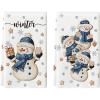 Artoid Mode Snowman Star Snowflake Winter Kitchen Towels Dish Towels, 18×26 Inch Farmhouse Holiday Decoration Cleaning Set of 2