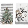 Artoid Mode Xmas Tree Snowman Winter Kitchen Towels Dish Towels, 18×26 Inch Holiday Let It Snow Christmas Decoration Hand Towels Set of 2