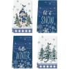 Artoid Mode Xmas Trees Snowman Bird Hello Winter Kitchen Towels Dish Towels, 18×26 Inch Farmhouse Holiday Snowflake Decoration Cleaning Set of 4
