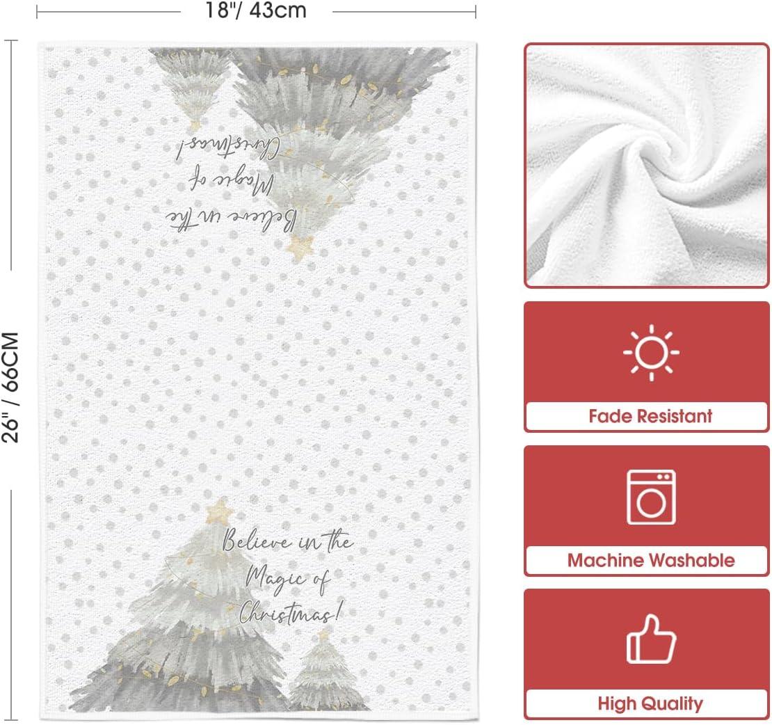 image:imageArtoid Mode Reindeer Snowflakes Xmas Tree Christmas Kitchen Towels Dish Towels 18x26 Inch Farmhouse Holiday Winter Decoration Cleaning Set of 4