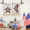Artoid Mode Beige Lace Star America 4th of July Kitchen Towels Dish Towels, 18×26 Inch Independence Day Decoration Cleaning Set of 2(Beige)