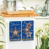 Artoid Mode Beige Lace Star America 4th of July Kitchen Towels Dish Towels, 18×26 Inch Independence Day Decoration Cleaning Set of 2(Blue)
