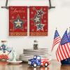 Artoid Mode Beige Lace Star America 4th of July Kitchen Towels Dish Towels, 18×26 Inch Independence Day Decoration Cleaning Set of 2(Red)
