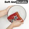 Artoid Mode Beige Lace Star America 4th of July Kitchen Towels Dish Towels, 18×26 Inch Independence Day Decoration Cleaning Set of 2(Red)