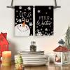 Artoid Mode Black Cute Snowman Hello Winter Kitchen Towels Dish Towels, 18×26 Inch Farmhouse Holiday Snowflake Decoration Cleaning Set of 4(Black)