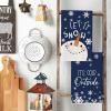 Artoid Mode Black Cute Snowman Hello Winter Kitchen Towels Dish Towels, 18×26 Inch Farmhouse Holiday Snowflake Decoration Cleaning Set of 4(Blue)
