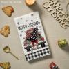 Artoid Mode Black Snowman Xmas Trees Santa Claus Truck Merry Christmas Kitchen Towels Dish Towels, 18×26 Inch Farmhouse Decoration Hand Towels Set of 6(Black)