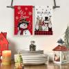 Artoid Mode Black Snowman Xmas Trees Santa Claus Truck Merry Christmas Kitchen Towels Dish Towels, 18×26 Inch Farmhouse Decoration Hand Towels Set of 6(Red)