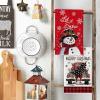 Artoid Mode Black Snowman Xmas Trees Santa Claus Truck Merry Christmas Kitchen Towels Dish Towels, 18×26 Inch Farmhouse Decoration Hand Towels Set of 6(Red)