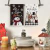 Artoid Mode Black Snowman Xmas Trees Santa Claus Truck Merry Christmas Kitchen Towels Dish Towels, 18×26 Inch Farmhouse Decoration Hand Towels Set of 6(Black)