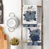 Artoid Mode Blue Leaves Pumpkin Fall Kitchen Towels Dish Towels, 18×26 Inch Farmhouse Autumn Decoration Hand Towels Set of 2(Blue)