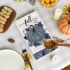 Artoid Mode Blue Leaves Pumpkin Fall Kitchen Towels Dish Towels, 18×26 Inch Farmhouse Autumn Decoration Hand Towels Set of 2(Blue)