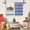 Artoid Mode Blue Lingge Xmas Tree Vase Christmas Kitchen Towels Dish Towels, 18×26 Inch Farmhouse Winter Decoration Cleaning Set of 2