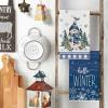 Artoid Mode Blue Snowman Snowflake Bird Hello Winter Kitchen Towels Dish Towels, 18×26 Inch Farmhouse Holiday Decoration Cleaning Set of 2