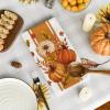 Artoid Mode Blue Stripes Polka Dot Pumpkin Fall Kitchen Towels Dish Towels, 18×26 Inch Farmhouse Maple Leaves Autumn Decoration Hand Towels Set of 4(Orange)