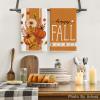 Artoid Mode Blue Stripes Polka Dot Pumpkin Fall Kitchen Towels Dish Towels, 18×26 Inch Farmhouse Maple Leaves Autumn Decoration Hand Towels Set of 4(Orange)