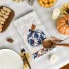 Artoid Mode Blue Vase Pumpkin Fall Kitchen Towels Dish Towels, 18×26 Inch Autumn Floral Leaves Decoration Hand Towels Set of 4