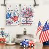 Artoid Mode Bowknot Balloon Star Tree 4th of July Kitchen Towels Dish Towels, 18×26 Inch Independence Day Decoration Cleaning Set of 2