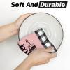 Artoid Mode Buffalo Plaid Rabbit Carrot Truck Bunny Eggs Easter Spring Kitchen Towels Dish Towels, 18×26 Inch Farmhouse Summer Decoration Cleaning Set of 4