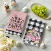 Artoid Mode Buffalo Plaid Rabbit Carrot Truck Bunny Eggs Easter Spring Kitchen Towels Dish Towels, 18×26 Inch Farmhouse Summer Decoration Cleaning Set of 4
