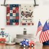 Artoid Mode Checkered Stripes Star America 4th of July Kitchen Towels Dish Towels, 18×26 Inch Independence Day Decoration Cleaning Set of 2