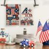 Artoid Mode Checkered Stripes Star Freedom 4th of July Kitchen Towels Dish Towels, 18×26 Inch Independence Day Decoration Cleaning Set of 2