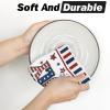 Artoid Mode Fireworks Stripes Hat Star 4th of July Kitchen Towels Dish Towels, 18×26 Inch Independence Day Decoration Cleaning Set of 4