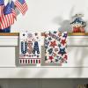 Artoid Mode Fireworks Stripes Hat Star 4th of July Kitchen Towels Dish Towels, 18×26 Inch Independence Day Decoration Cleaning Set of 4