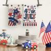 Artoid Mode Fireworks Stripes Hat Star 4th of July Kitchen Towels Dish Towels, 18×26 Inch Independence Day Decoration Cleaning Set of 4