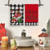 Artoid Mode Gnome Truck Believe Merry Christmas Kitchen Towels Dish Towels, 18×26 Inch Farmhouse Holiday Winter Decoration Cleaning Set of 4(Black)