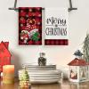Artoid Mode Gnome Truck Believe Merry Christmas Kitchen Towels Dish Towels, 18×26 Inch Farmhouse Holiday Winter Decoration Cleaning Set of 4(Red)