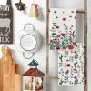 Artoid Mode Holly Poinsettia Flower Winter Kitchen Towels Dish Towels, 18×26 Inch Farmhouse Holiday Decoration Cleaning Set of 2