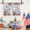 Artoid Mode Hydrangea Floral Star Flag 4th of July Kitchen Towels Dish Towels, 18×26 Inch Independence Day Decoration Cleaning Set of 2