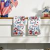 Artoid Mode Hydrangea Floral Star Flag 4th of July Kitchen Towels Dish Towels, 18×26 Inch Independence Day Decoration Cleaning Set of 2