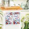 Artoid Mode Hydrangea Floral Star Flag 4th of July Kitchen Towels Dish Towels, 18×26 Inch Independence Day Decoration Cleaning Set of 2
